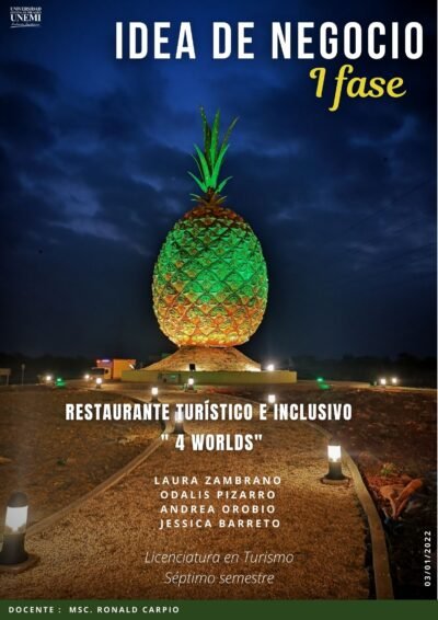 1era. Fase: Elaboración de una idea de negocio-Restaurante turístico e inclusivo 4 Worlds